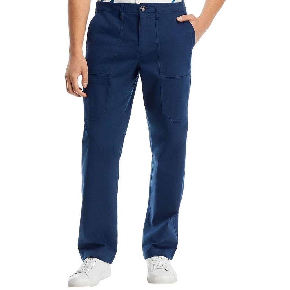 PAUL SMITH Mens Pants Size 32 Blue Chino Cargo Taper Loose Fit Trouser $225